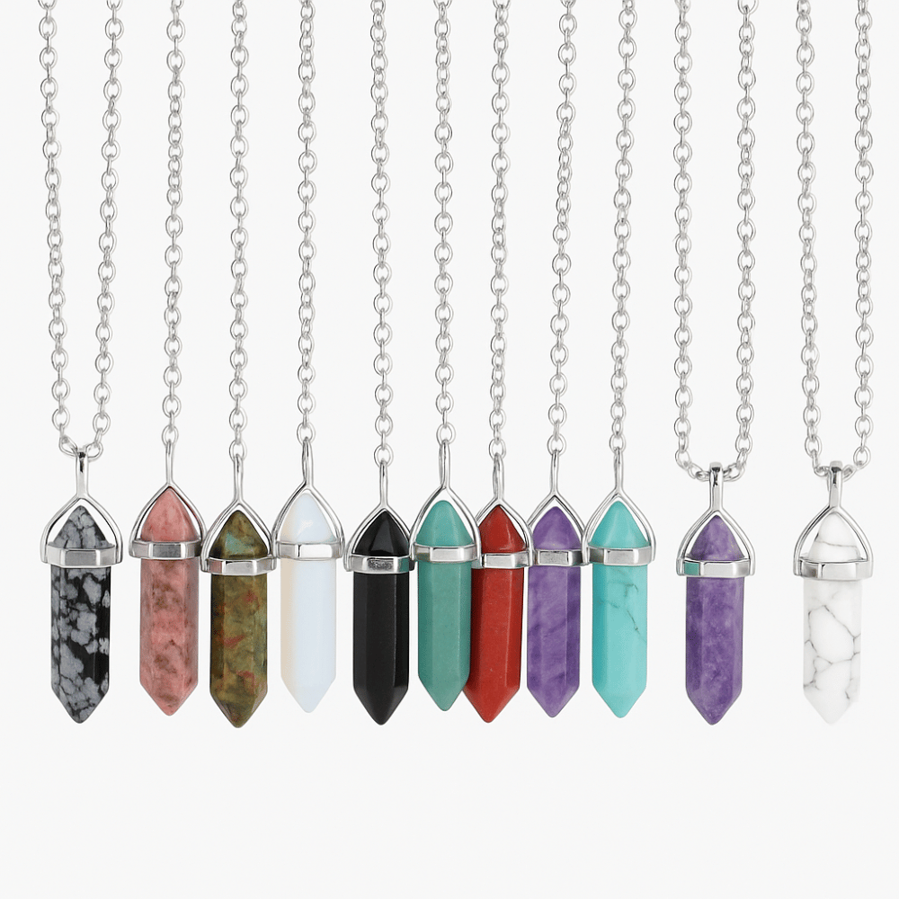Collier Pierre Hexagonale