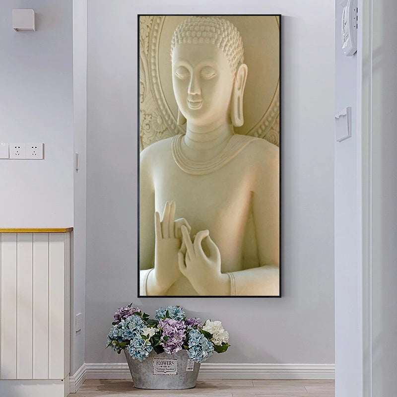 Tableau Bouddha Blanc