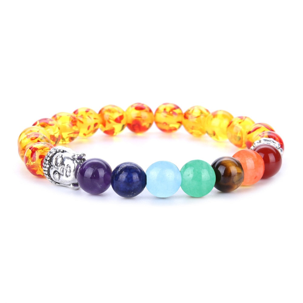 Bracelet bouddha pierres naturelles multicolores