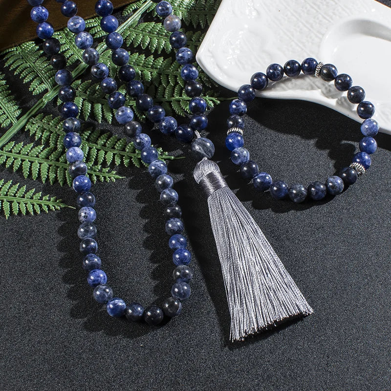 Mala Tibétain Perle Bleu