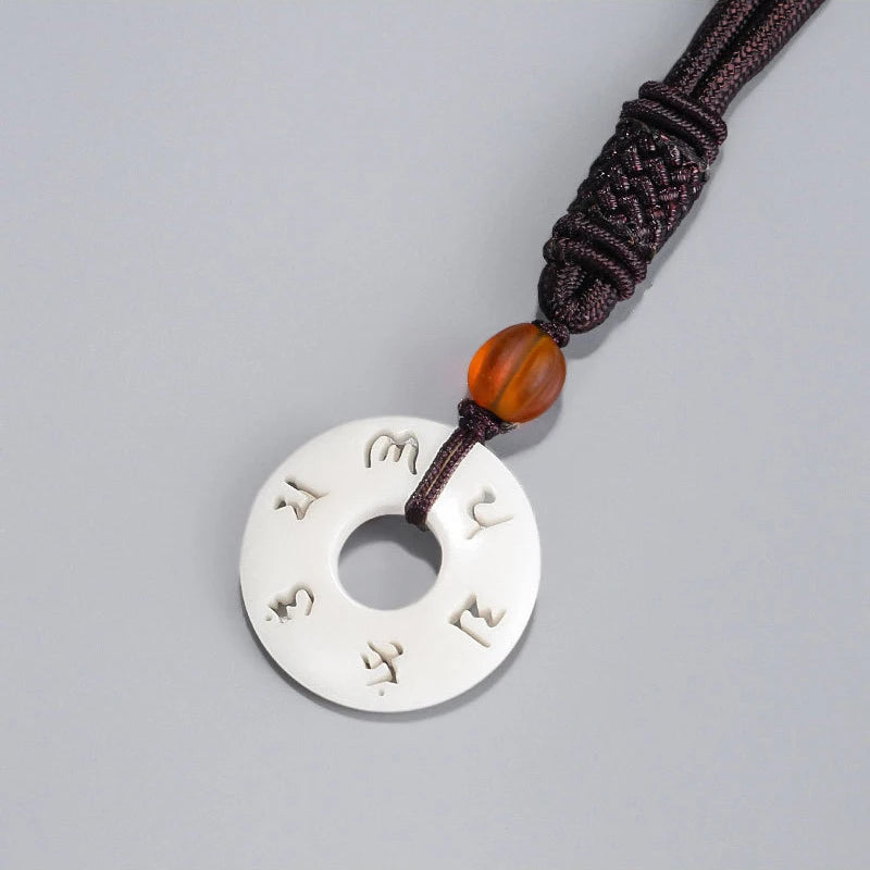 Collier Pendentif Tibétain en Ivoire