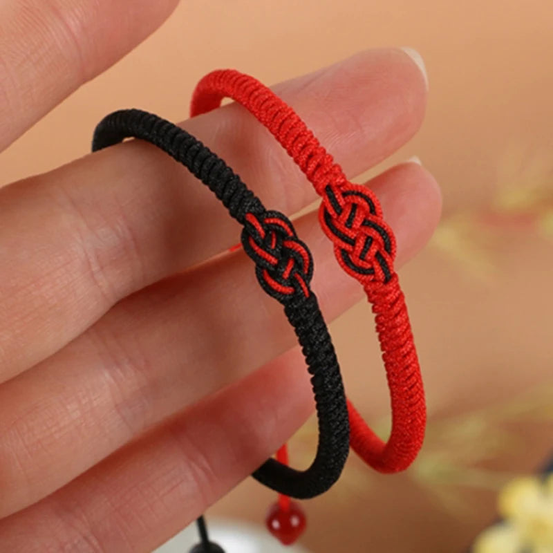 Bracelet tressé bouddhiste tibétain rouge fait main | Acheter en ligne
