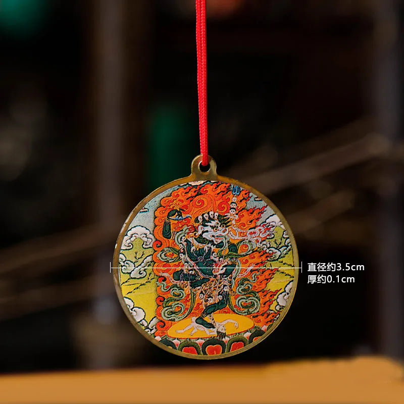 Amulette Tibétain Lion Thangka