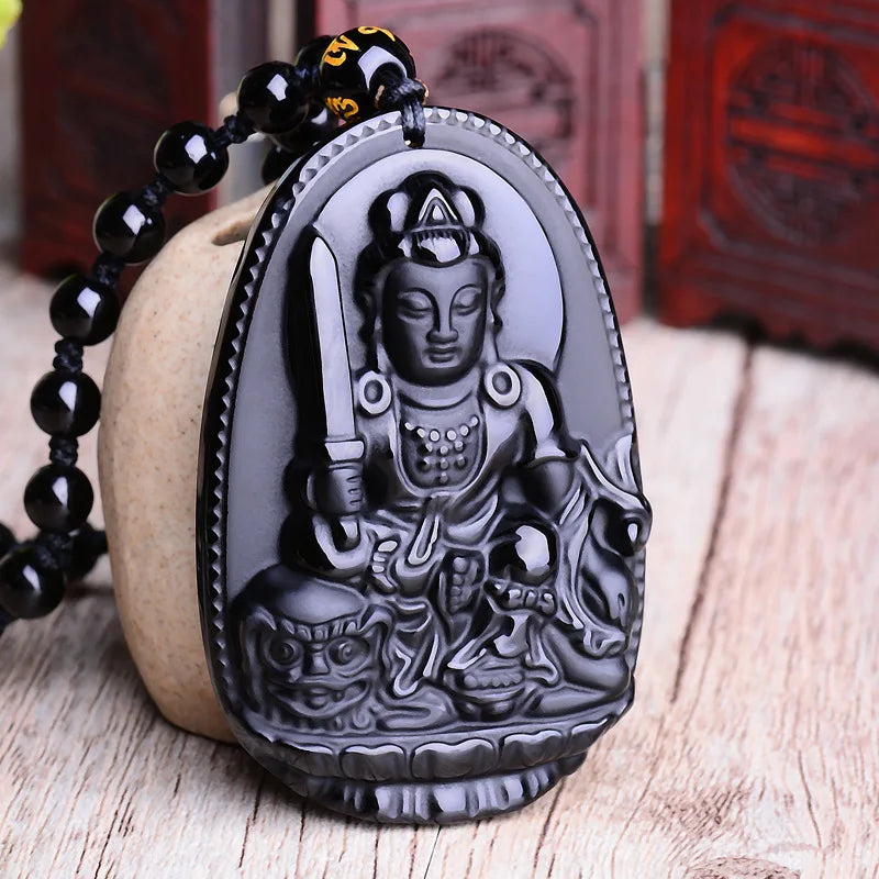 Bouddha Pendentif Obsidienne