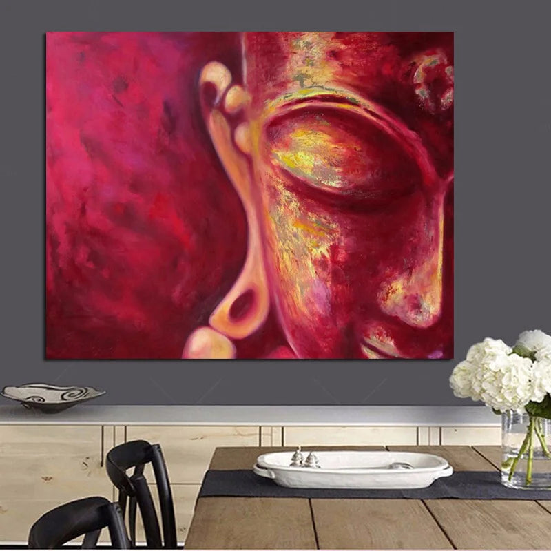 Tableau Bouddha Rouge