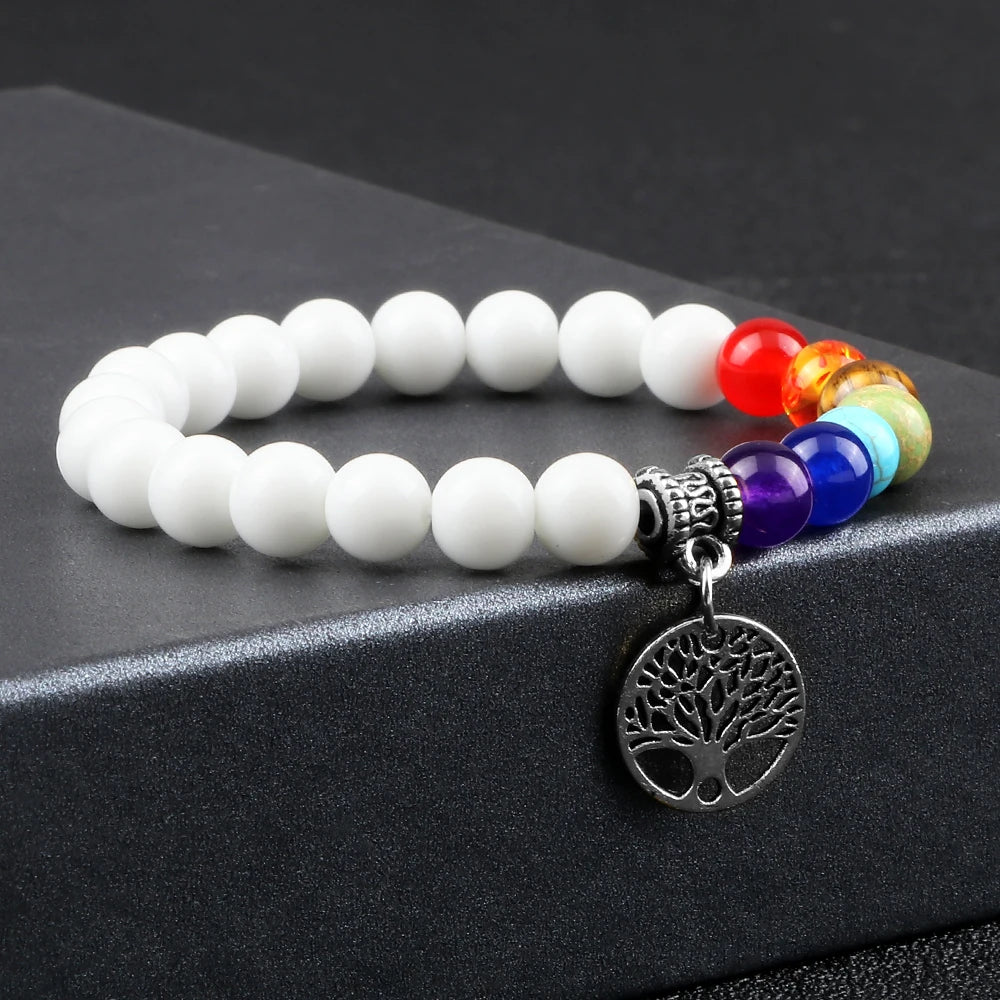 Bracelet 7 Chakras Breloque Arbre