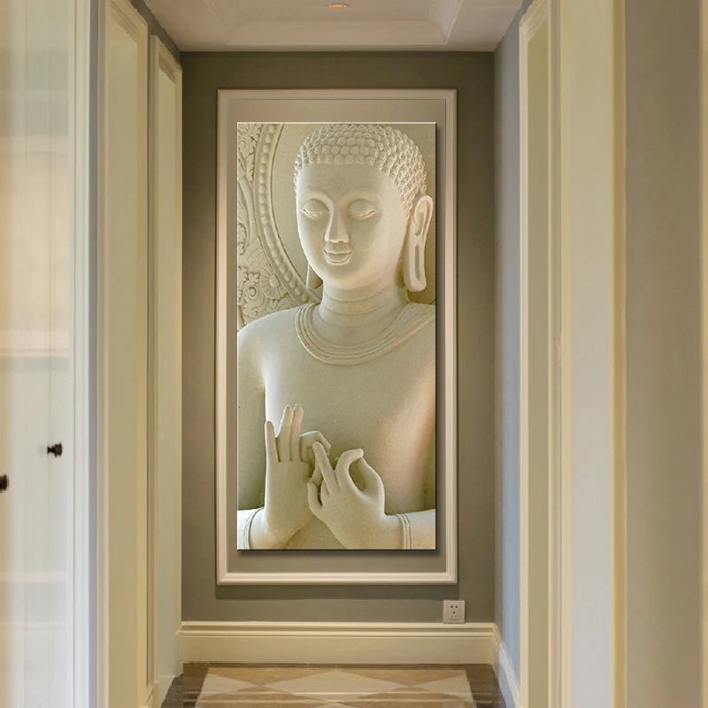 Tableau Bouddha Blanc