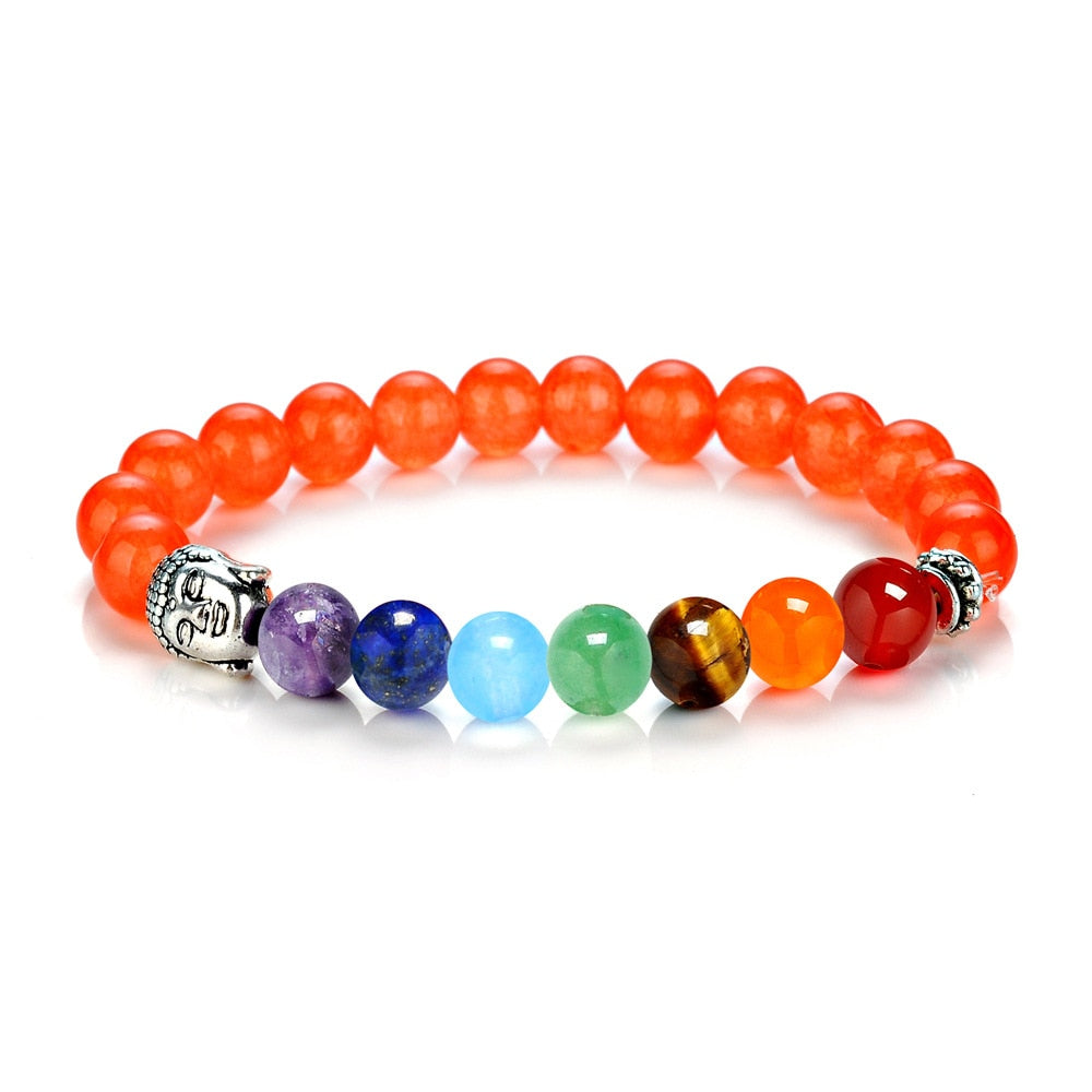 Buddha bracelet with multicolored natural stones