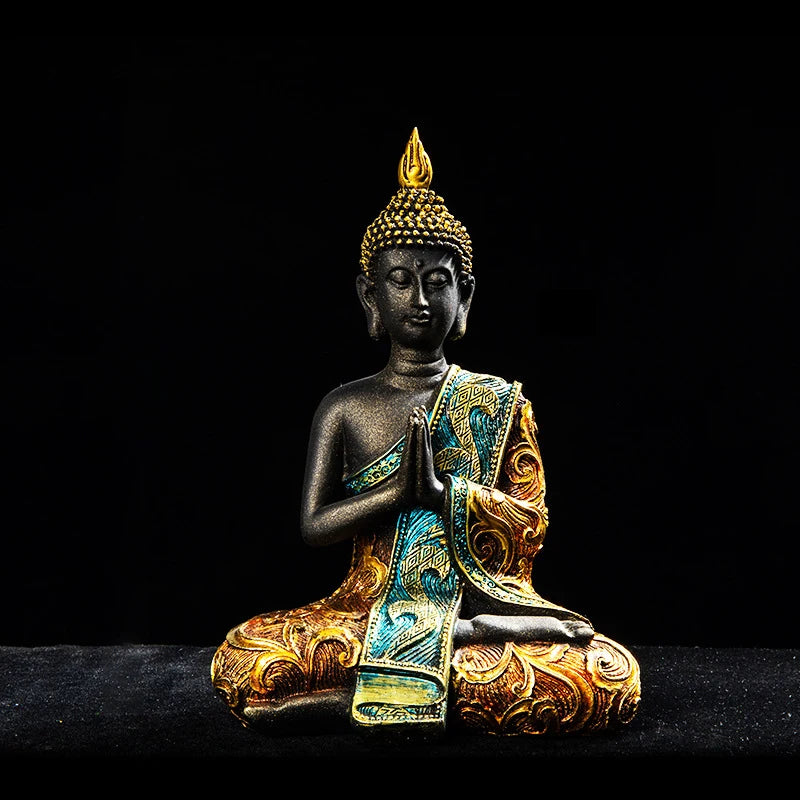 1pc Grande Statue De Bouddha Thaïlande Buda Bouddha Sculpture Résine Verte  À La Main Bouddhisme Figurine