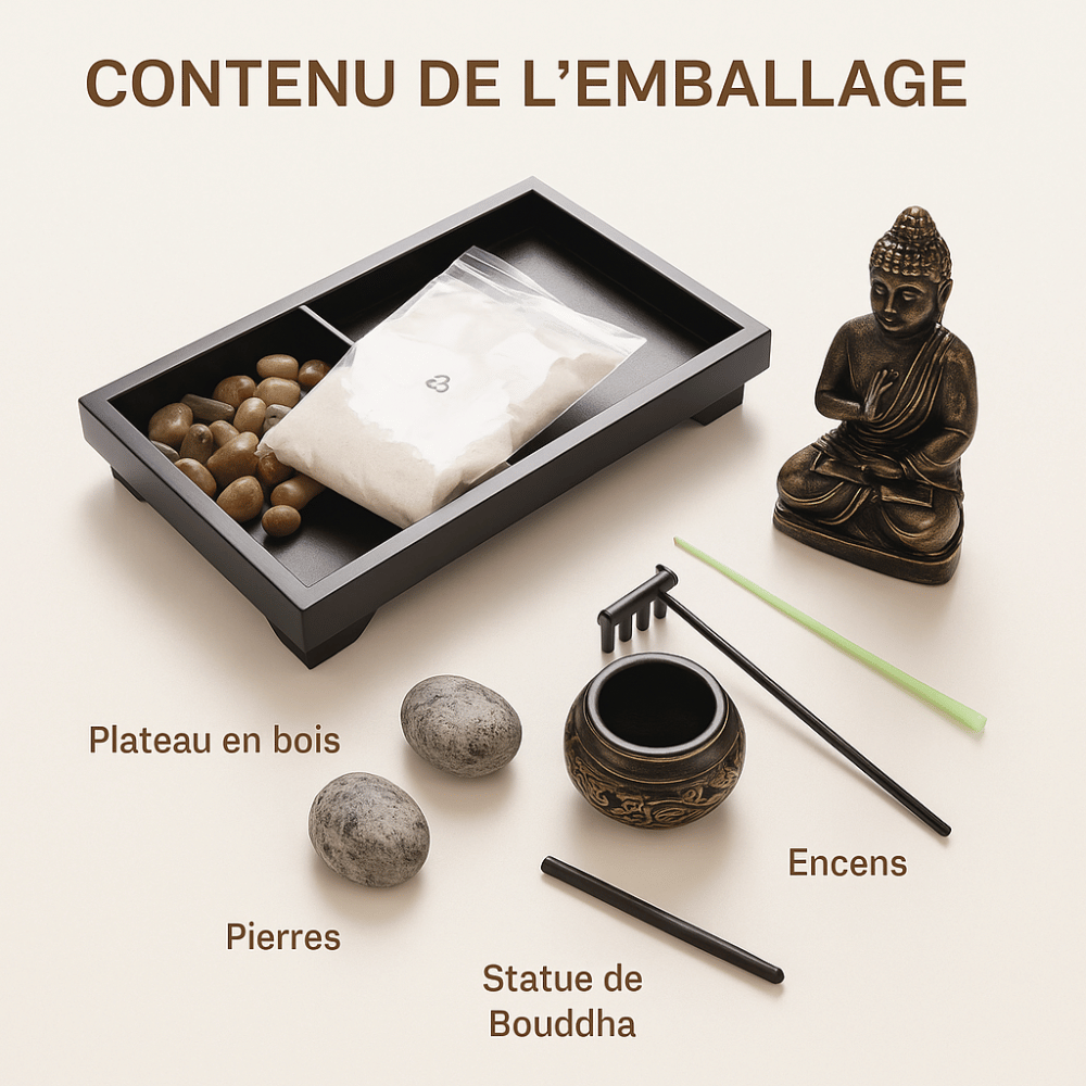 Jardin Zen Bouddha Méditation avec Porte-Encens