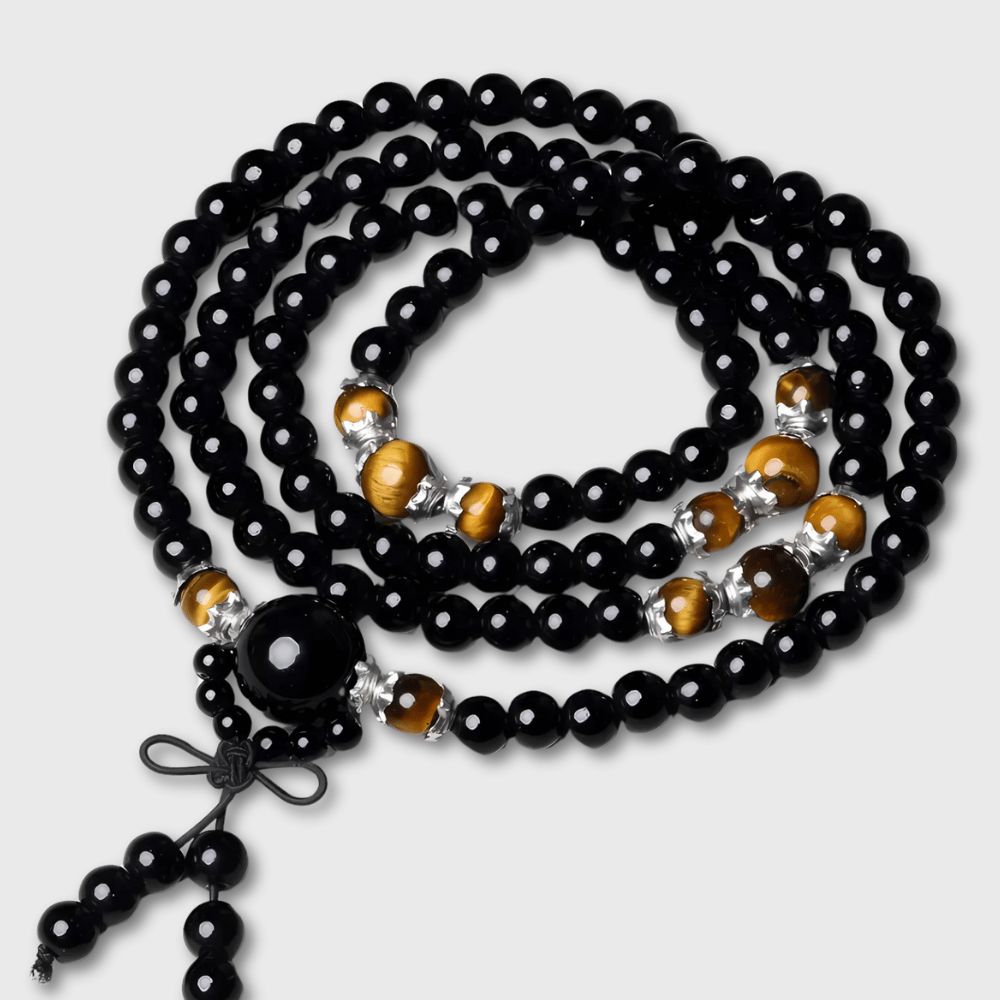 Mala Oeil de Tigre Et Obsidienne Noire