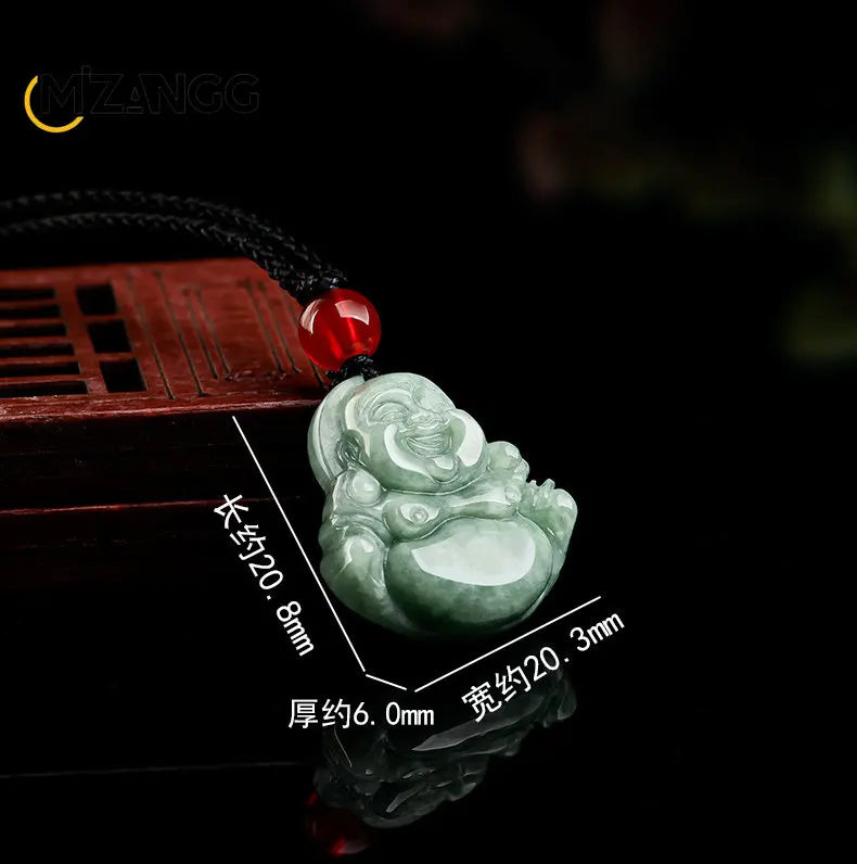 Amulette Bouddha en Jade Vert
