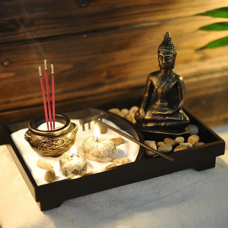 Jardin Zen Bouddha Méditation avec Porte-Encens
