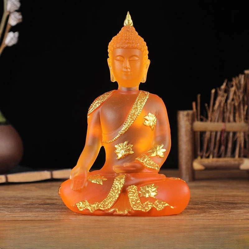 Bunte Buddha-Statue aus Kunstharz