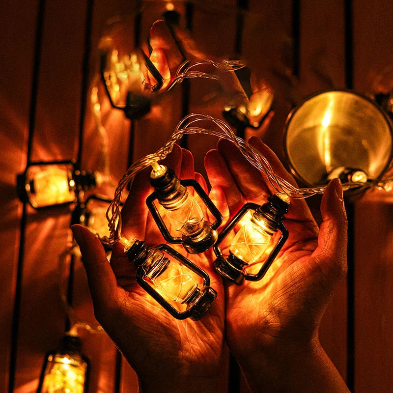 Guirlande Lanterne LED solaire Rustique