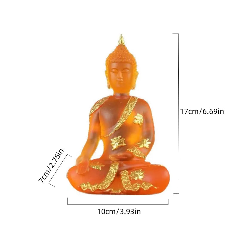 Estatua de Buda de resina colorida.