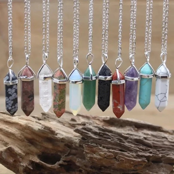 Collier Pierre Hexagonale