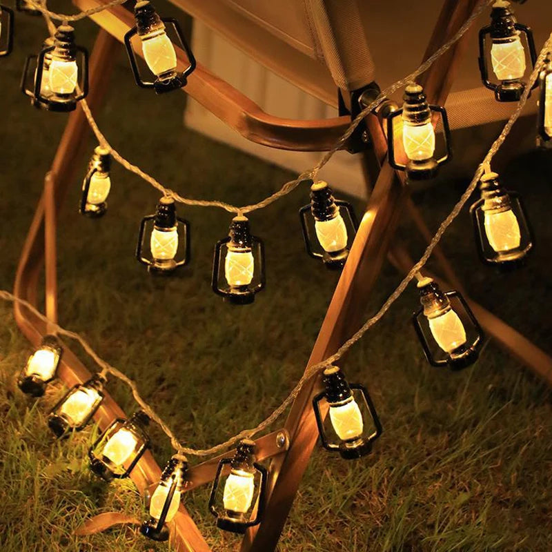 Guirlande Lanterne LED solaire Rustique