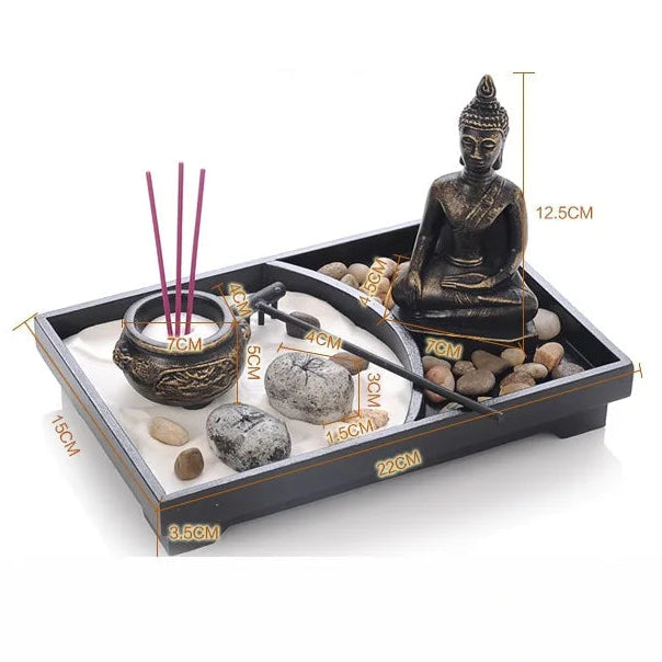 Jardin Zen Bouddha Méditation avec Porte-Encens
