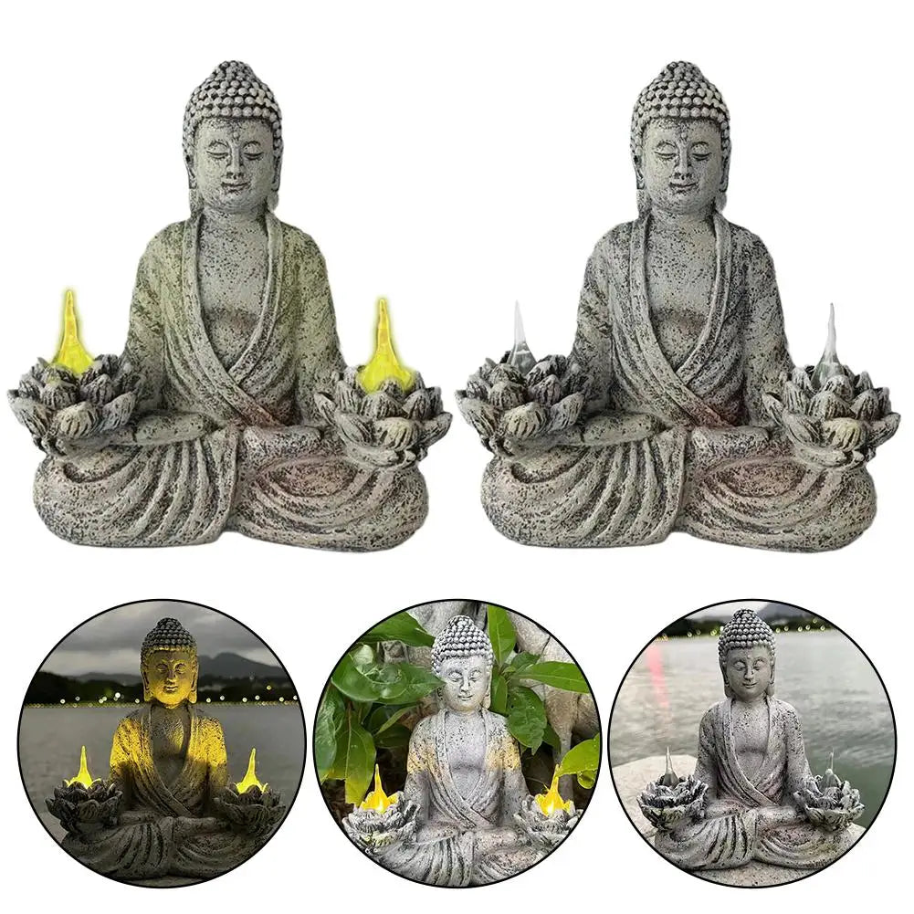 Zen-Garten-Solar-Buddha-Statue