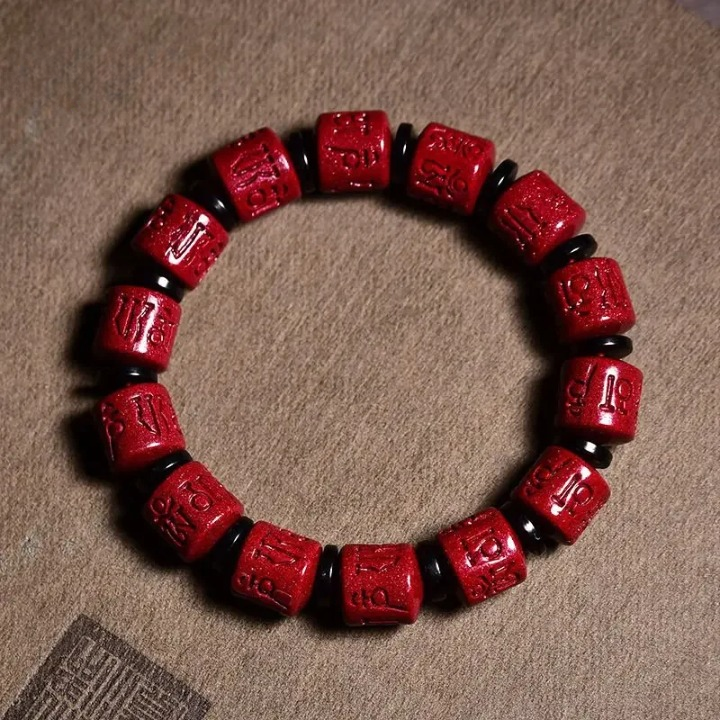 Bracelet Tibetain en Perles de Cinabre