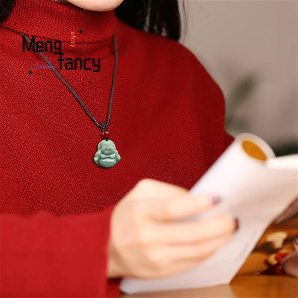 Pendentif Bouddha Double Relief en Jade