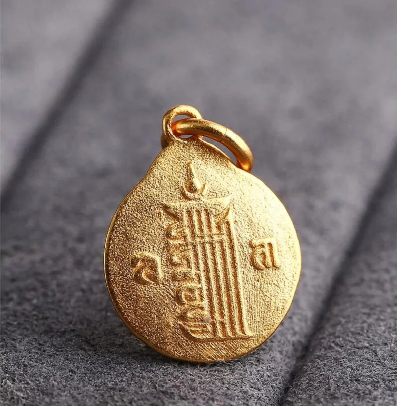 Amulette Tibétain Kalachakra Plaqué Or