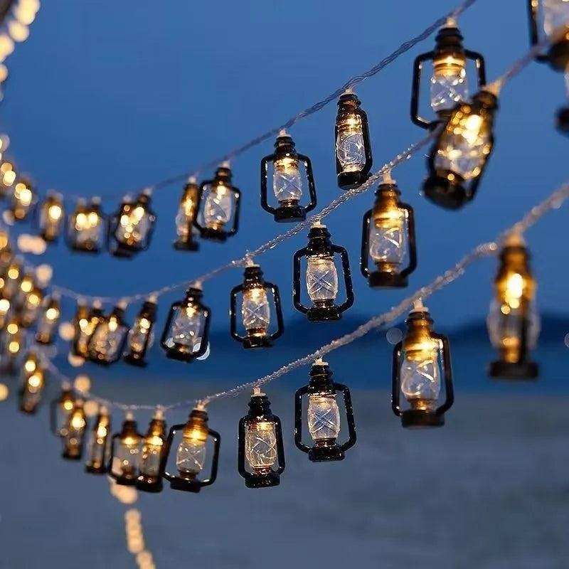 Guirlande Lanterne LED solaire Rustique