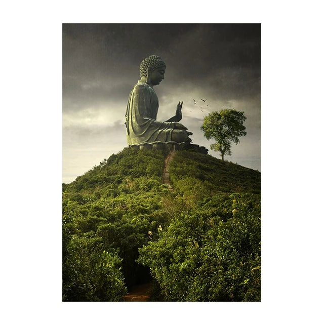 Tableau Bouddha Noir Et Blanc