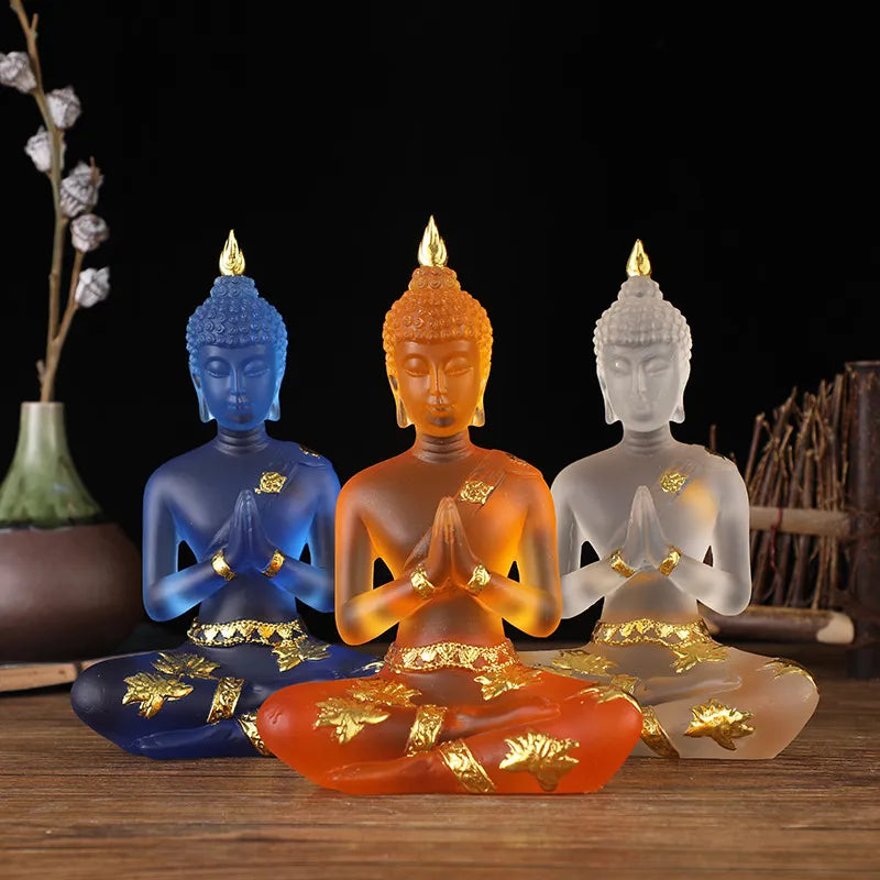 Porte-bougie Bouddha en résine, 18 x 9.5 x 12 cm, en gros Porte-bougie Bouddha en résine, 18 x 9.5 x 12 cm, en gros