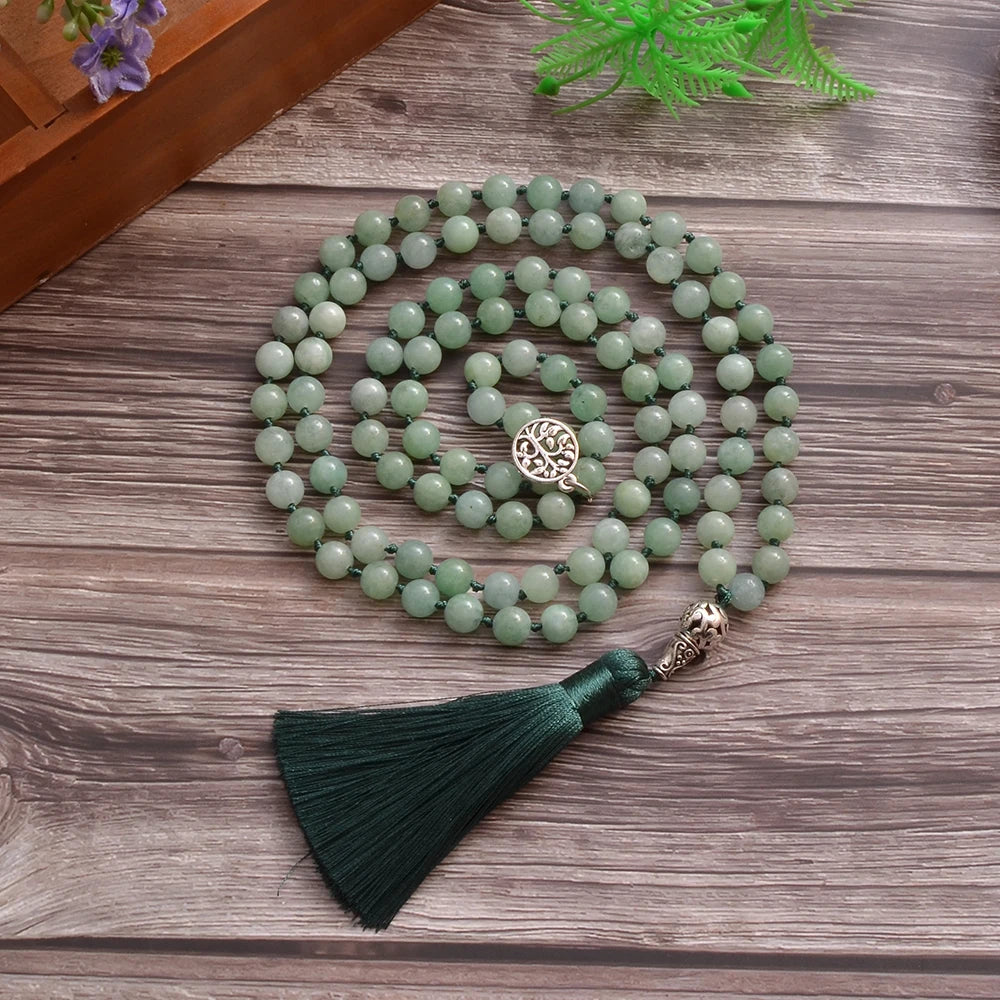 Collier Mala de perles de jade birman
