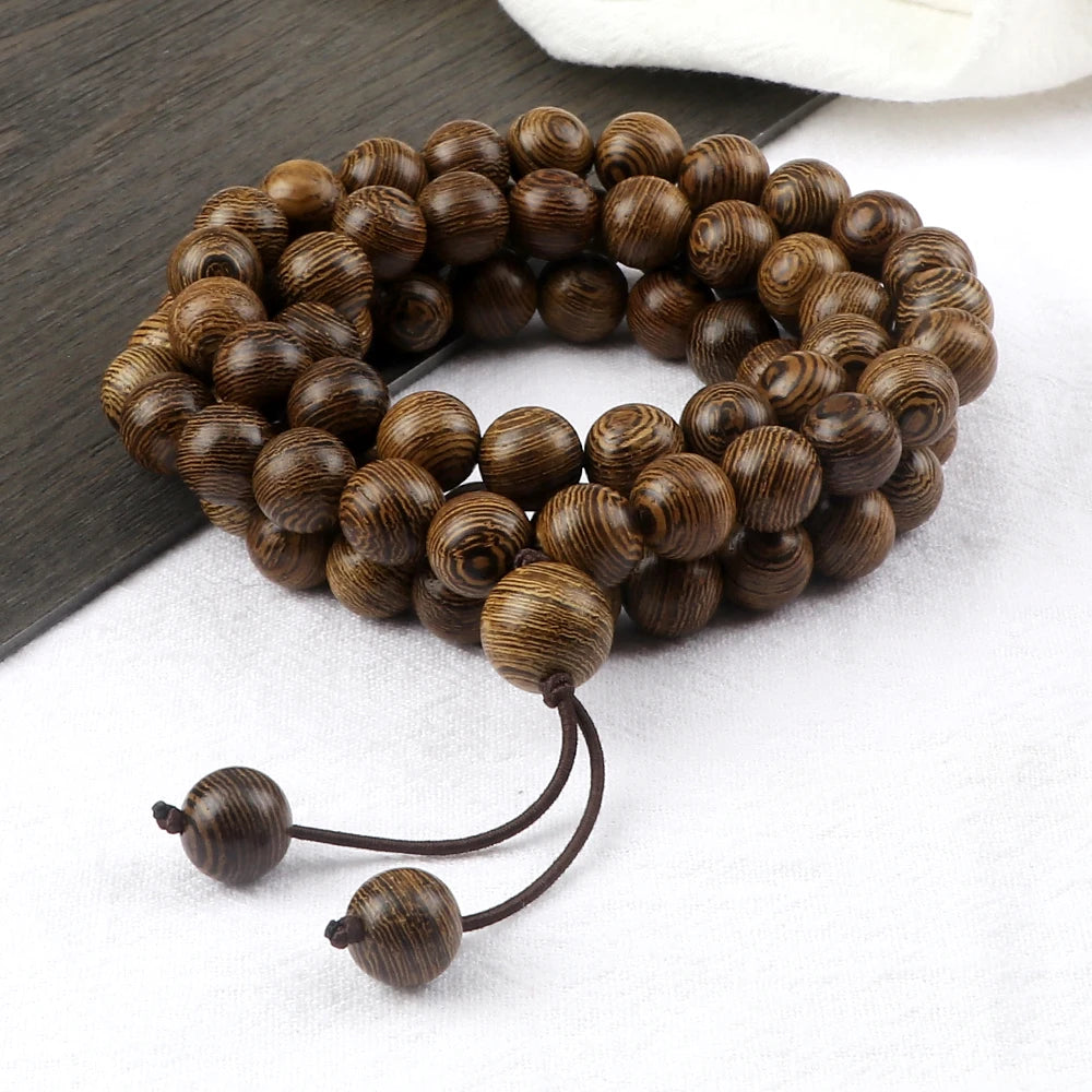 Collier Mala Tibétain Bois