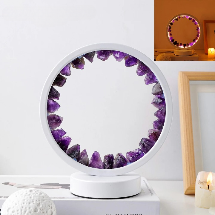 Lampe de Chevet Rechargeable en Pierre Naturelle