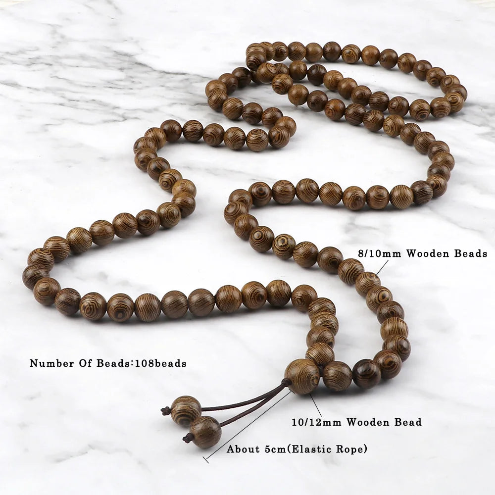 Collier Mala Tibétain Bois