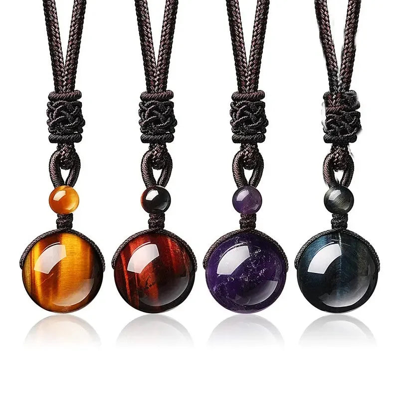 Collier en Pierres Oeil de Tigre Bleu