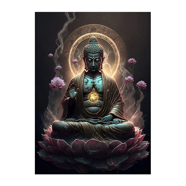 Tableau Bouddha Noir Et Blanc