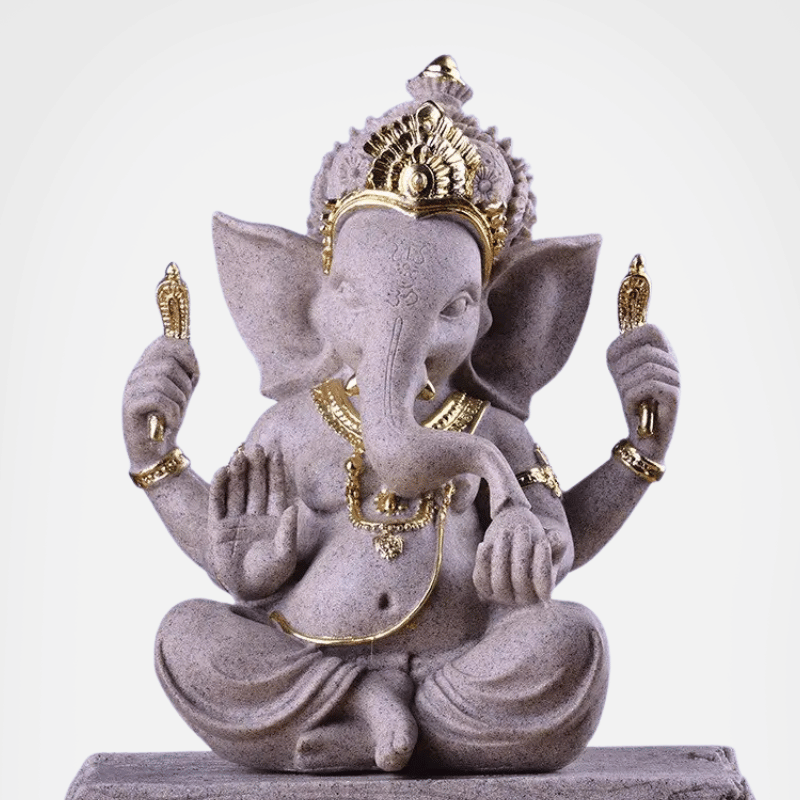 Statue de Dieu éléphant Ganesh en pierre de grès