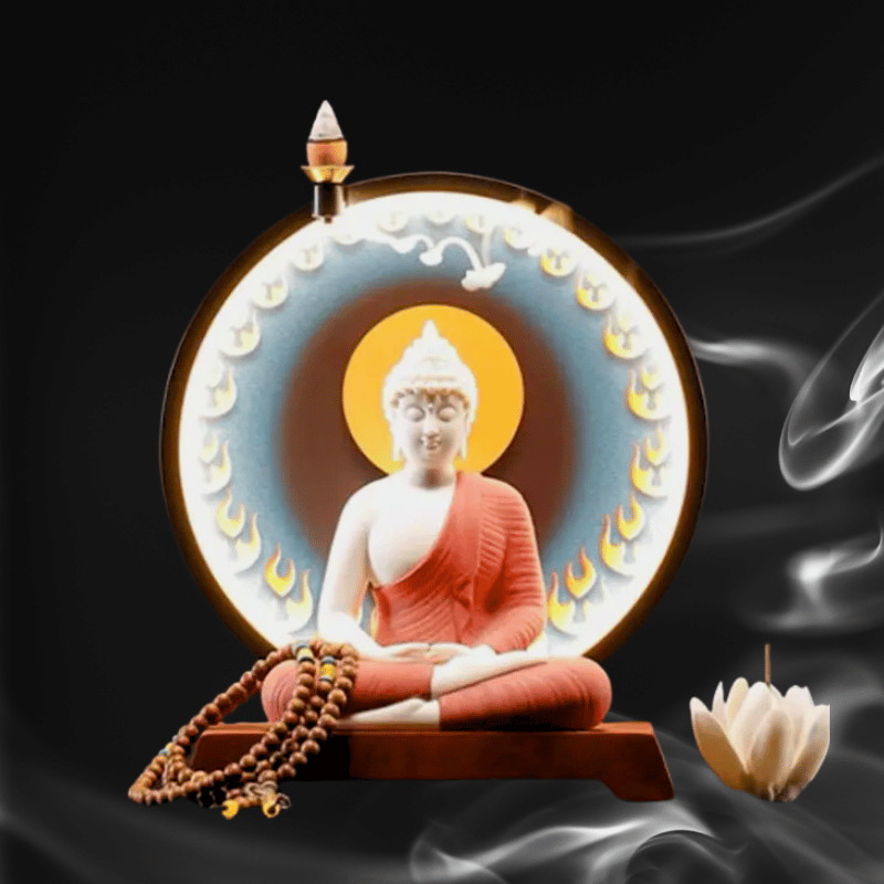 Estatua de Buda Gautama con luz LED