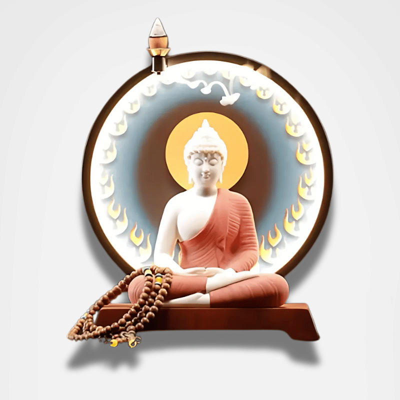 Statue de Bouddha Gautama avec lumière LED