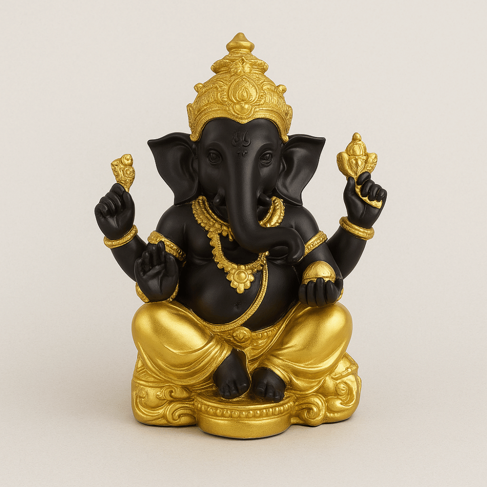Statue de Ganesh Noir et Or