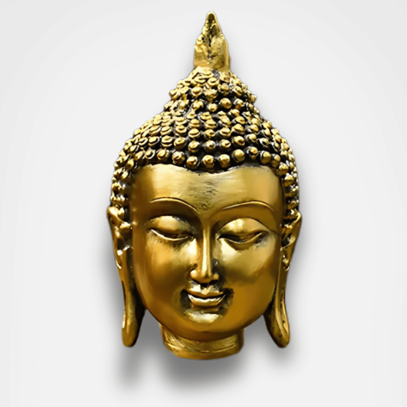 Golden Buddha head statue