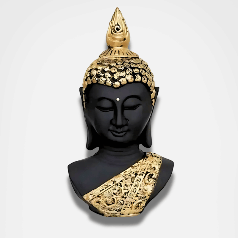 Statue tête de Bouddha noir