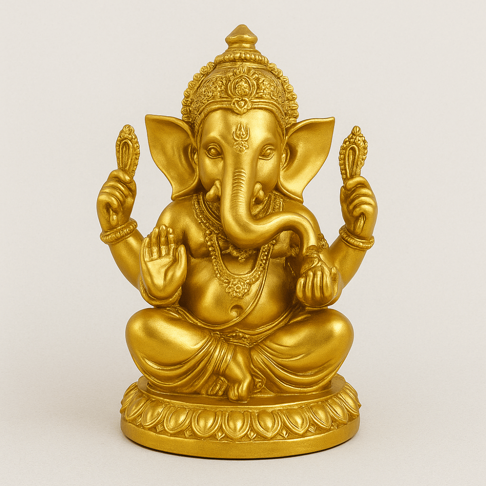 Statuette de Ganesh Assis sur Lotus