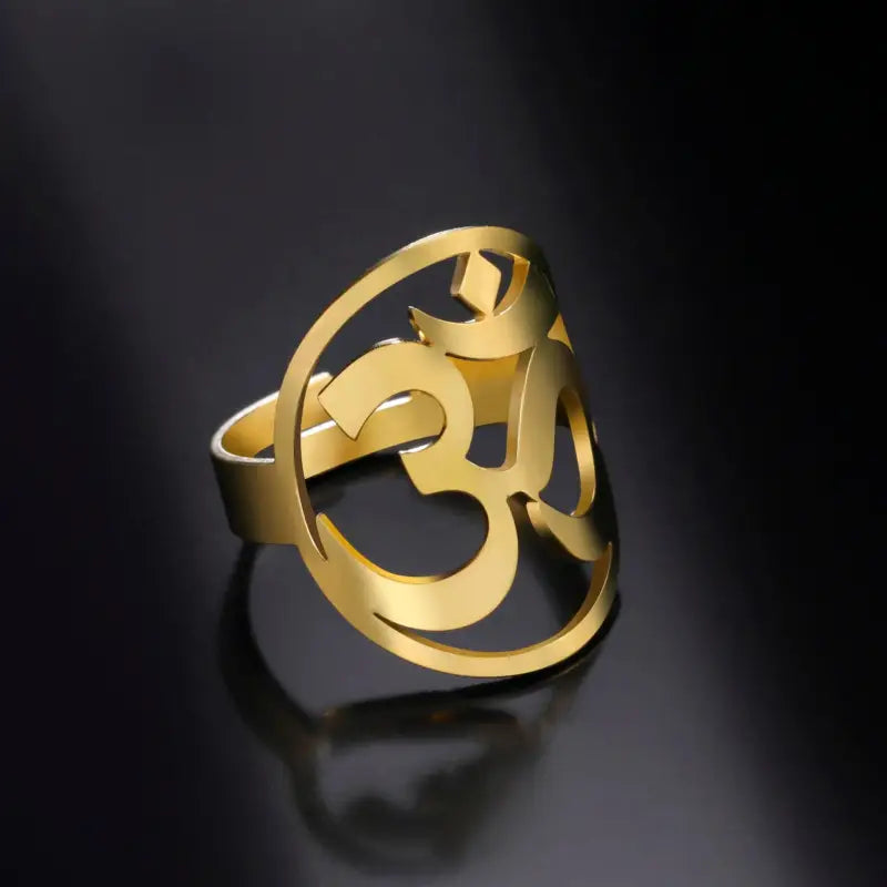 Bague Yoga Om - Ajustable / Or