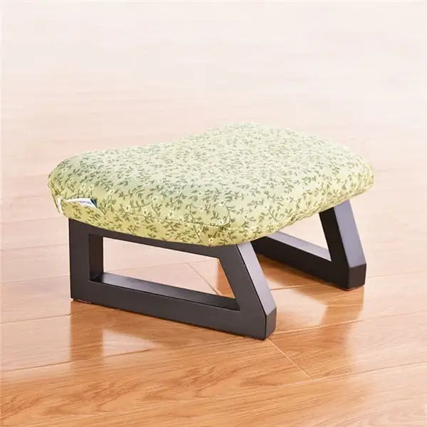 Banc de méditation et coussin - Fleur verte