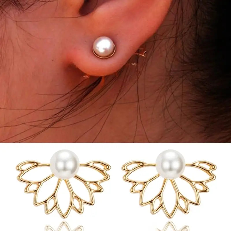 Boucles d’oreilles fleur de lotus Perle