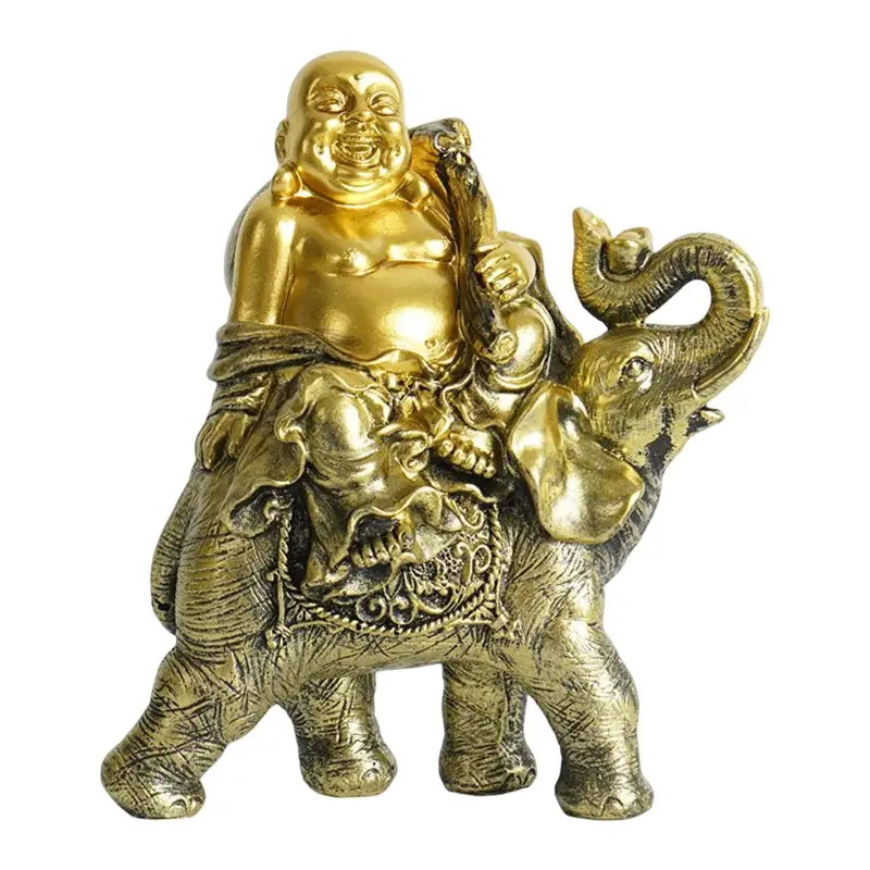 Bouddha rieur sur un éléphant