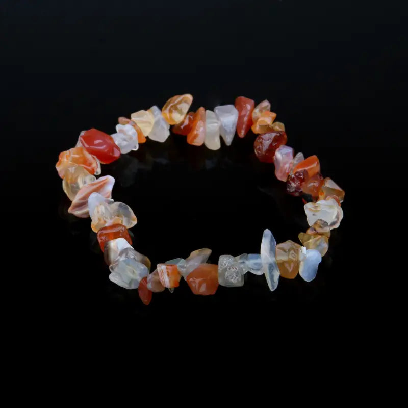 Bracelet 7 chakras vraies pierres - Agate rouge / 19cm