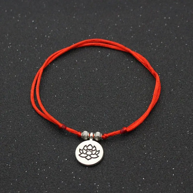 Bracelet de cheville Bouddhiste Rouge