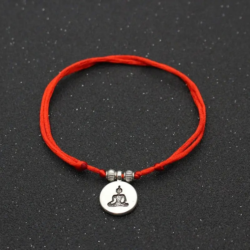 Bracelet de cheville Bouddhiste Rouge